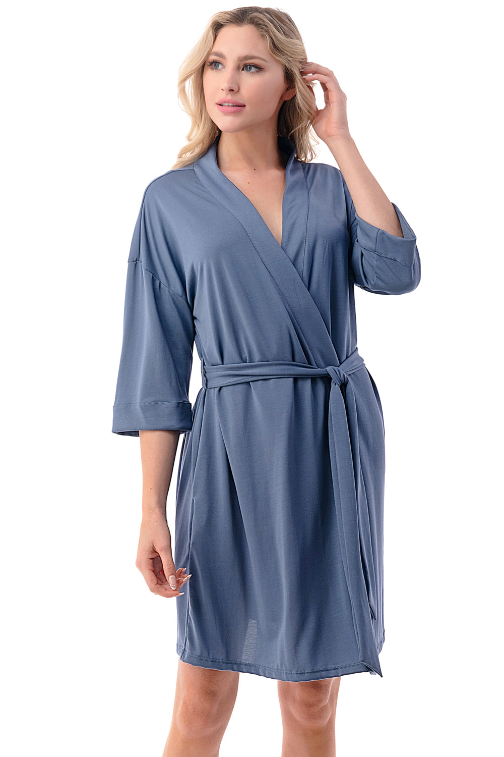 Blue Carnation Dressing Gown - Powell Craft – Mudpie San Francisco